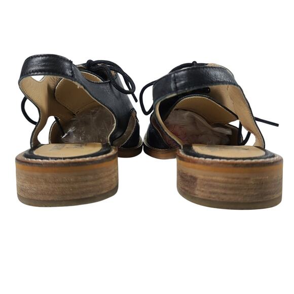 Chelsea Crew Shaya Black Patent Leather Sling Back Loafers Shoes Sandal 36 5 1/2 - Picture 3 of 5